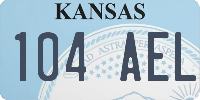 KS license plate 104AEL