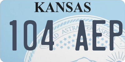 KS license plate 104AEP