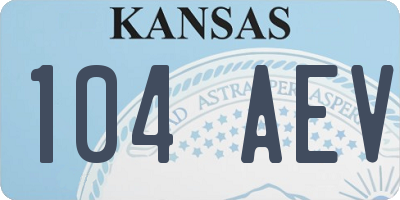 KS license plate 104AEV