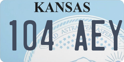 KS license plate 104AEY