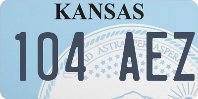 KS license plate 104AEZ