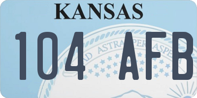 KS license plate 104AFB