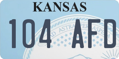 KS license plate 104AFD