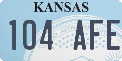 KS license plate 104AFE