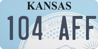 KS license plate 104AFF