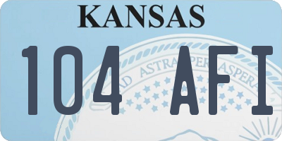 KS license plate 104AFI