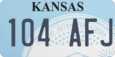 KS license plate 104AFJ