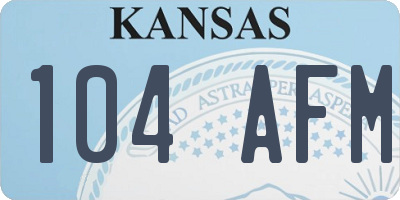 KS license plate 104AFM