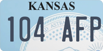 KS license plate 104AFP