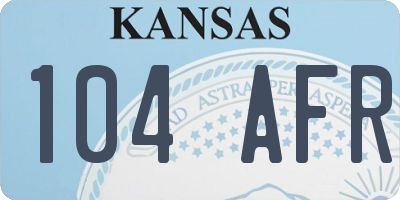 KS license plate 104AFR
