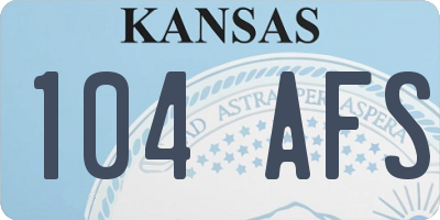 KS license plate 104AFS