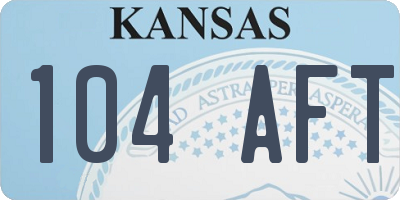 KS license plate 104AFT