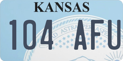 KS license plate 104AFU