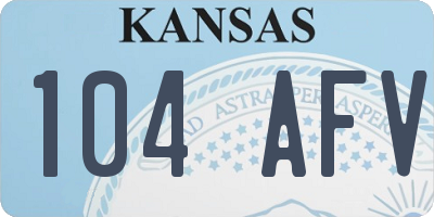 KS license plate 104AFV