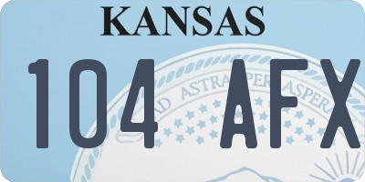 KS license plate 104AFX