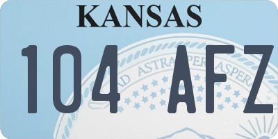 KS license plate 104AFZ