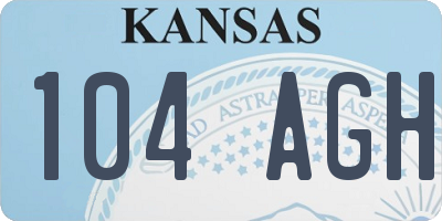 KS license plate 104AGH