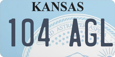 KS license plate 104AGL