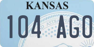 KS license plate 104AGO