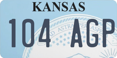 KS license plate 104AGP