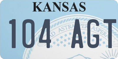 KS license plate 104AGT