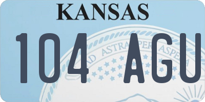 KS license plate 104AGU
