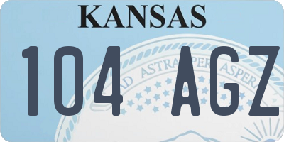 KS license plate 104AGZ