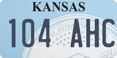 KS license plate 104AHC