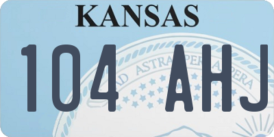 KS license plate 104AHJ