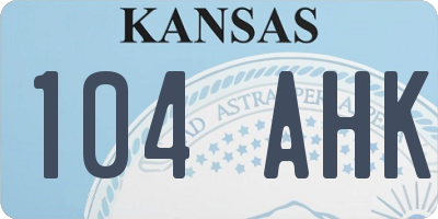 KS license plate 104AHK