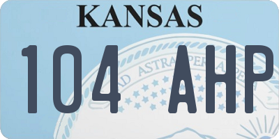 KS license plate 104AHP