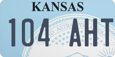KS license plate 104AHT