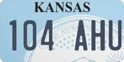 KS license plate 104AHU