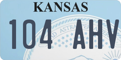 KS license plate 104AHV