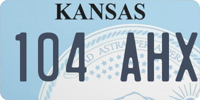 KS license plate 104AHX