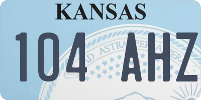 KS license plate 104AHZ