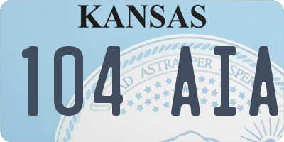 KS license plate 104AIA