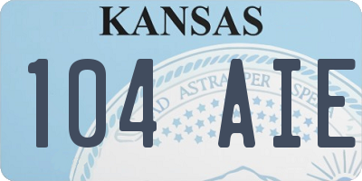 KS license plate 104AIE