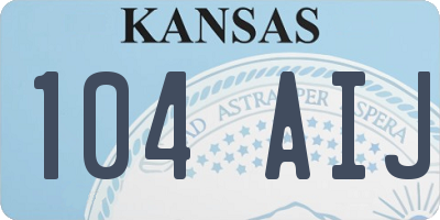 KS license plate 104AIJ