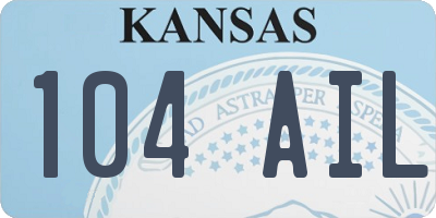 KS license plate 104AIL
