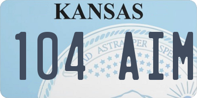 KS license plate 104AIM
