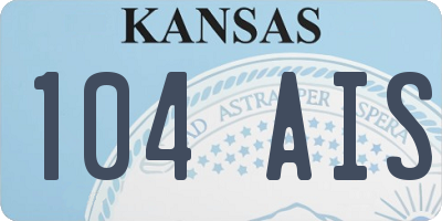 KS license plate 104AIS