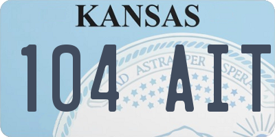 KS license plate 104AIT