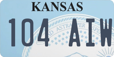 KS license plate 104AIW