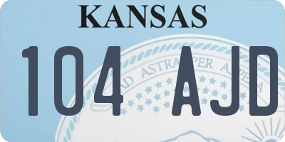 KS license plate 104AJD