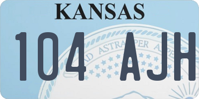 KS license plate 104AJH