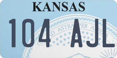 KS license plate 104AJL