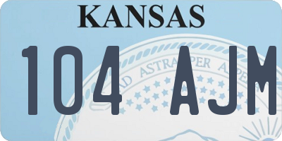 KS license plate 104AJM
