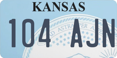 KS license plate 104AJN