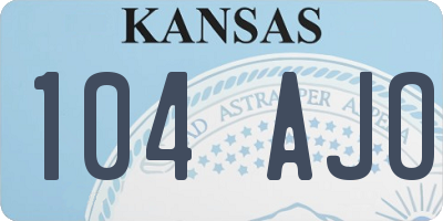 KS license plate 104AJO